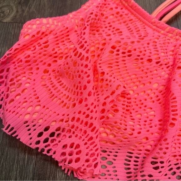 NWT Angel Beach Pink Crop Top Bathing Suit Top Juniors Size 16 - Picture 6 of 10